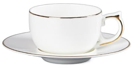Espressotassen Kaffeetasse und Untertasse mit großem Fassungsvermögen, Goldrand, kreatives Design, Nachmittagsteetassen, leichtes Luxus-Trinkgeschirr Espresso Tassen(Color:Style E)