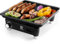 SUPERLEX Barbacoa eléctrica con placa Teppanyaki (27 cm) para interior/exterior – Plancha antiadherente con tecnología de calefacción de grafeno, termostato continuo y diseño plegable, ideal para