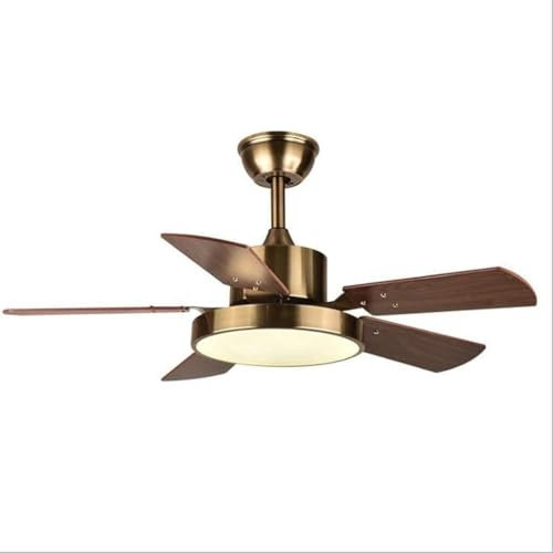 MEIZHITU Lampara Ventilador Techo Ventilador De Techo Retro Nórdico, Lámpara LED Moderna para Oficina, Dormitorio, Sala De Estar, Ventilador De Techo De Metal Ventilador de Techo(32 Inch)