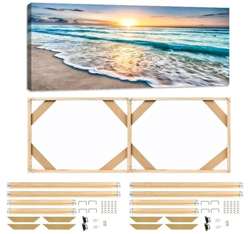 Wood Frame Kit DIY Canvas Large Frame Kits Solid Wood Stretcher Bars Accessories for Oil Painting Prints Poster Picture Wall Art for Oil Paintings(Width 120cm(60cmx2),Height 50cm)