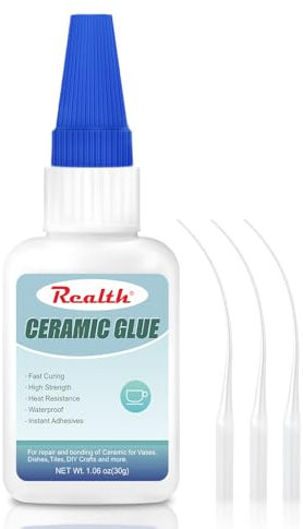 Keramikkleber | 30g Klarer Keramikkleber für Porzellan und Keramik | Soforttrocknend Hitzebeständig Wasserdicht | Geeignet zum Verkleben von Keramik Geschirr Fliesen DIY Handwerk (CG30)