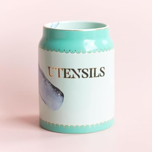 YVONNE ELLEN Whale Stoneware Utensil Holder – Large Kitchen Utensil Pot, Multicolour Large Utensils Holder, Ceramic Kitchen Utensils Holder, Countertop Utensil Storage Pot, 16.5cm x 12cm