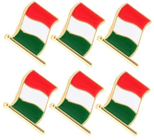 Beaupretty 6 Pièces Broche Drapeau Italien Décoratif Broche Costume Homme Femme Épingles à Revers Pour Fêtes