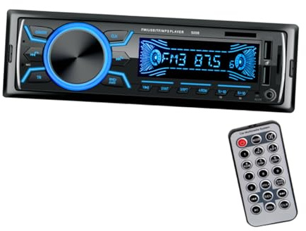Anneome Riproduttore Musicale Auto 12V Schermo Colorato, Doppie Porte USB e Radio Fm, Compatibile Schede e Dischi