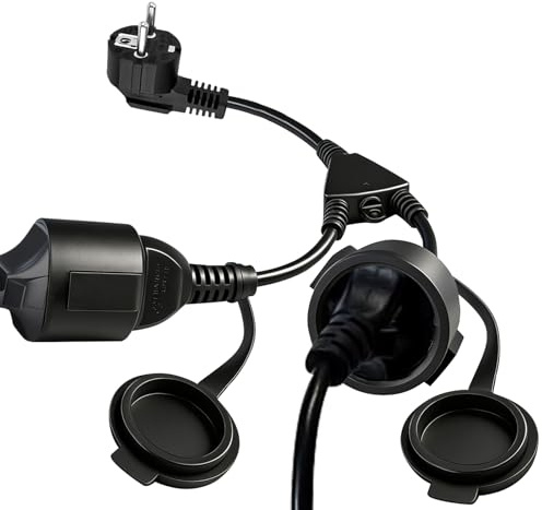 Doppelstecker für Steckdose, Doppelstecker Wasserdicht IP44
