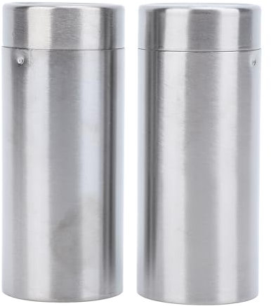 Baxnore 304 Salle de sel en acier inoxydable Selon les bouteilles de distributeur d'épices métalliques premium avec des trous pots d'assaisonnement de grande capacité pour la cuisine de