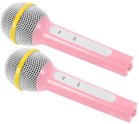 Gatuida 2 pièces Microphone pour Garçon Fille Microphones Simulés Accessoires de Cosplay pour Fête Pratique et Rose