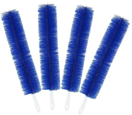Gogogmee 4pcs Flexible Fan Dusting Brush with Ergonomic Handle Steel Nylon Construction Multi Functional Standing Fan Cleaner for Blinds and Household Surfaces