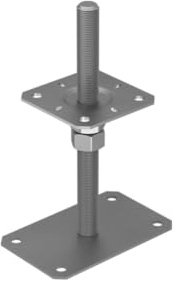 BRESKO Pfostenträger Stützenfuß Höhenverstellbar Pfostenschuh verstellbar verzinkt M20 (80x140x250 mm)