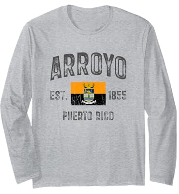 Vintage Arroyo EST.1855 - Bandera de Puerto Rico Manga Larga