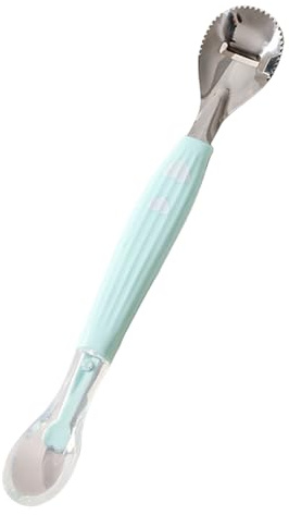 Cucchiaio per bambini – Cucchiaio per purea di frutta, in silicone, a doppia testa, per alimenti per bambini, per uso domestico, C
