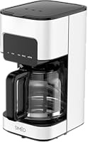 SIMÉO Cafetière filtre programmable – 1,5 L, jusqu’à 15 tasses, départ différé 24 h, maintien au chaud - épart différé 24 h, sélecteur d’arômes, Blanc