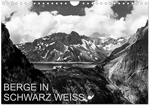 BERGE IN SCHWARZ WEISS (Wandkalender 2026 DIN A4 quer), CALVENDO Monatskalender: Berge in schwarz weiss sind Emotionen in reinster Form. (CALVENDO Natur)