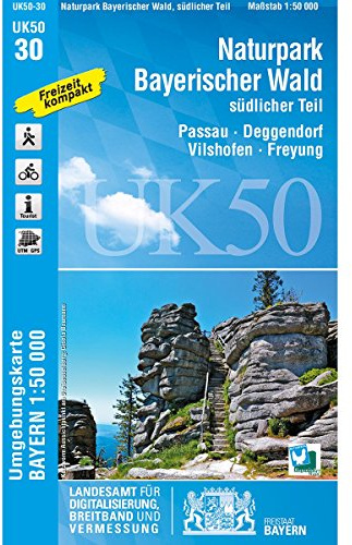 Topographische Karten Bayern, Bl.30, Naturpark Bayerischer Wald Süd: Passau-Freyung, Deggendorf-Vilshofen. Wanderwege, Radwanderwege, UTM-Gitter f. ... Karte Freizeitkarte Wanderkarte)