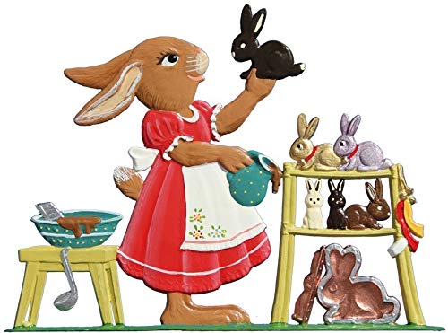 Wilhelm Schweizer Zinnfigur Hasenmädchen backt Schokohasen - Jahreshase 2006