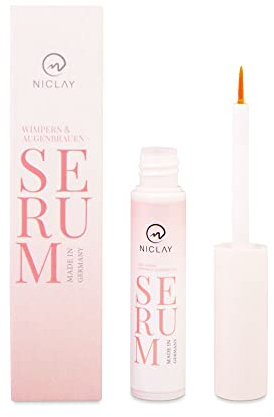 NICLAY hormonfreies Wimpern- & Augenbrauenserum – Lash Serum, Brow Booster, Veganes Wimpernserum für volle & lange Wimpern, Pflege bei Wimpernverlängerung, Lashes, Augenbrauenpflege, 5 ml