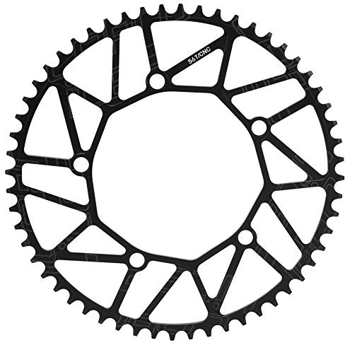 Fahrradkettenring, ultraleichte LP-Aluminiumlegierung 52T/54T/56T 130 BCD Fahrrad-Kettenring mit positiven und negativen Zähnen und einem Kettenblatt für Rennrad-Mountainbikes(56T)