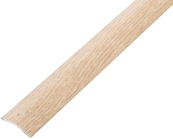 Dalsys Perfil de transición autoadhesivo de 90 cm x 40 mm, de aluminio, apto para baldosas, laminado y parquet de roble claro, entre otros.