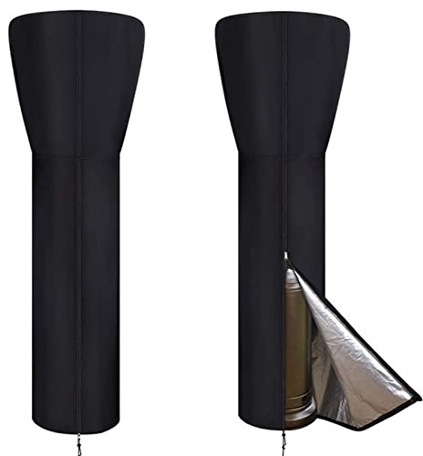 YFFS Housse De Protection pour Chauffage De Terrasse Au Gaz, Parasol Chauffant Exterieur Gaz,Imperméable Extérieur Anti-Poussière/Vent, Noir (226 * 85 * 48cm)