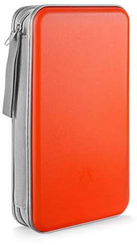 LIOVODE porta cd custodia, porta dvd organizer, custodia cd portafogli per dischi, supporti di raccolta per casa e auto (arancione-96, 96 capacità)