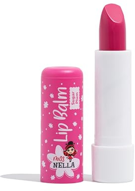 Miss Nella Sugar Plum hypoallergener Lippenbalsam speziell für Kinder, pink, ungiftiges, geruchsneutrales Make Up, perfekt für empfindliche Haut