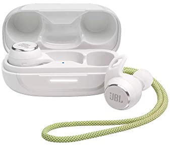 JBL Reflect Aero Waterproof In-Ear Earphones with True Adaptive Noise-Cancelling Technology and 8-Hour Battery Life, White