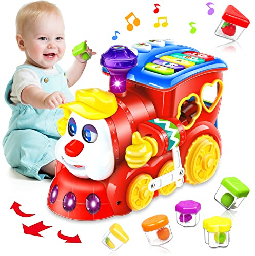Baby Spielzeug ab 1 Jahr Mädchen Junge Komisch Roter Auto Baby Spielzeug ab 6 9 12 18 Monate mit Musik/Licht Kinderspielzeug ab 1 2 3 Jahre Kinder Spielzeug Geschenk 1 Jahre Frühe Lernen für Kleinkind