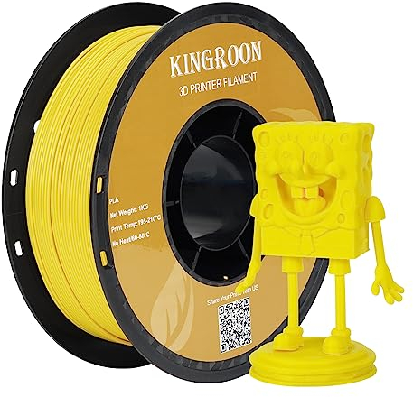 kingroon 3D Printer Filament PLA 3D-Druckerfilament (Polycaprolacton, Gelbe)