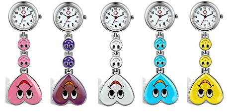 Avaner Krankenschwesteruhr Lächelndes Gesicht Design Pflegeruhr FOB Analog Taschenuhr Quarzwerk Pulsuhr Ansteckuhr Unisex Schwesternuhren mit Pin/Clip für Arzt Doktor Medical