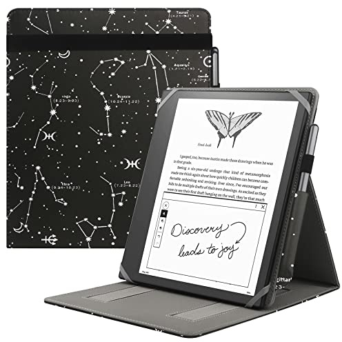 HoYiXi Universellt fodral för 10,2 tum Vi introducerar Kindle Scribe 1:a generationen 2022-utgåva/10,3 tum Kobo Elipsa eReader 2021 Release vikbart skydd med vertikalt flip-stativ pennhållare – konstellation