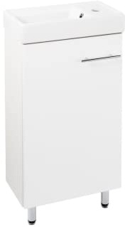 VBChome Badmöbel Set 40 cm Weiß Waschbecken mit Unterschrank Waschtisch 1-Türen Waschbeckenunterschrank Badezimmerschrank Badschrank