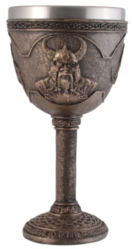 VOGLER Joh. Vogler GmbH Bol viking Odin en pierre artificielle, peint par la main d'artiste avec couleur bronze, insert amovible en acier inoxydable de 300 ml
