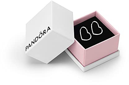 Pandora Moments Silver Asymmetrical Heart Hoop Earrings | Sterling Silver Asymmetrical Heart Hoops, Minimalist Heart Silhouette, Hand-Finished 925 Silver, Wear or Layer