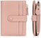 HKCLUF Portafoglio Donna Piccolo, RFID Portamonete in Pelle Cerniera Porta Carte di Credito con Tanti Scomparti(A04-Rosa)