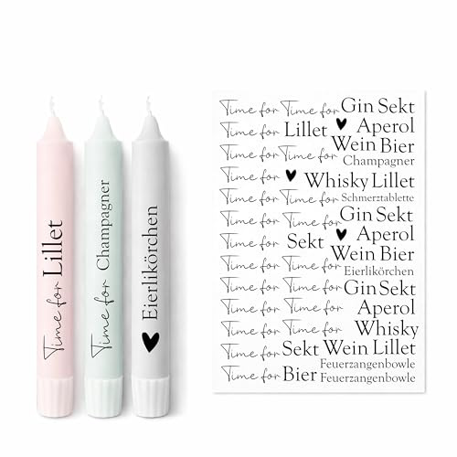 Kerzen Tattoofolie Sprüche Spirituosen DIN A4 – Kerzentattoos Wasserschiebefolie für DIY – Kerzenfolie für Keramik & Kerzen verzieren – Geschenkidee Geburtstag