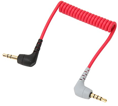 3.5mm TRS to TRRS Microphone Patch Cable, 3.5mm TRS to TRRS Cable for Rode SC7, Gold Plated Plug, Adjustable 20-50cm