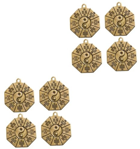 VILLCASE 8stücke Messing Bagua Vintage Feng Shui Schlüsselanhänger Für Schmuck Exorzismus Dekoration Und Retro Design Für Kreative Handwerksprojekte