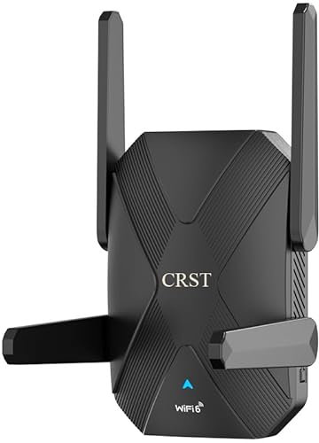 CRST WiFi 6 WLAN Verstärker WLAN Repeater AX1500 Dualband 1201Mbit/s 5GHz & 300Mbit/s 2.4GHz, WiFi Extender mit Gigabit Port, Internet Verstärker Kompatibel zu Allen Routern, ZD-L76