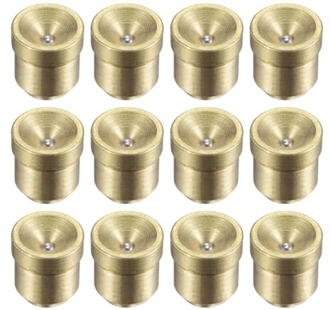 sourcing map Oliatore a sfera in ottone con flangia a pulsante per grasso e olio da 10 mm per sistema di lubrificazione, 12 pezzi
