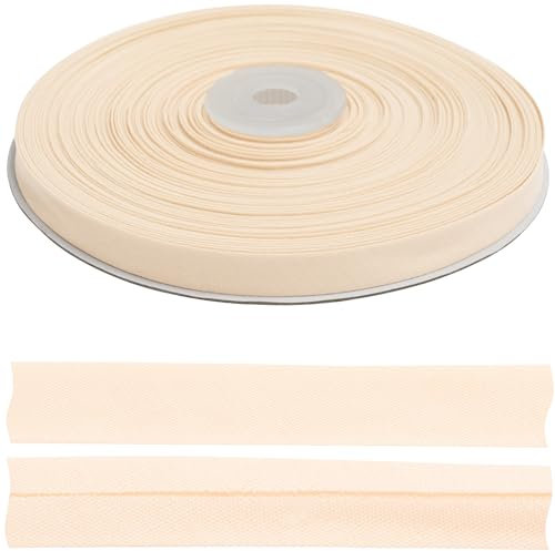 AERZETIX - C77428 - Rolle gefaltetes Schrägband zum Nähen 25 Meter x 10 mm - 20% Baumwolle und 80% Polyester - beige Farbe