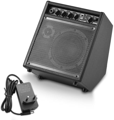 WOOXGEHM E-Drum-Verstärker, 25 W BT Übungs-Drum-Verstärker-Lautsprecher, Vielseitiger und Klarer Sound-Gitarrenverstärker für Elektronisches Schlagzeug, Electric Steel, Guzheng (EU-Stecker)