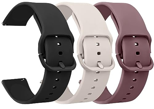 Amzpas Klockarmband i silikon, 3 st., 20/22 mm, med snabbspänne, ersättningsarmband, klockremmar, tillbehör, för kvinnor och män, 22mm