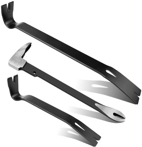 Lbvzxkad Juego de Palanca de 3 Piezas, Palanca Extractora de Clavos de 10 Pulgadas, Extractores de Clavos de 9 y 15 Pulgadas con, para Remodelación del Hogar y Carpintería