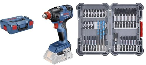 Bosch Professional 18V System Akku Drehschlagschrauber GDX 18V-200 (inkl. L-BOXX, ohne Akku/ Ladegerät) + 35x PRO Impact Mixed Set, Amazon Exclusiv, 35-tlg. (für Beton, Weiche Fliesen, 108 x 168 mm)