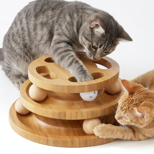 ZOMISIA Katzenspielzeug mit Puzzle, Holz Interaktives Spielzeug