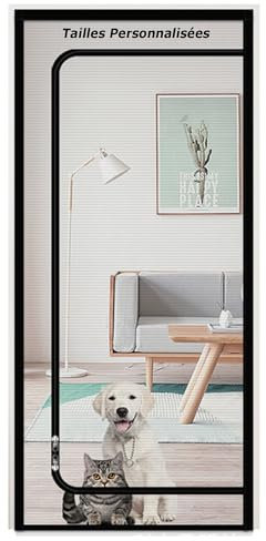 Tailles Personnalisées Porte Grillagée pour Animaux de Compagnie, Porte Moustiquaire pour Balcon Terrasse, Empêche les Chiens et les Chats de Sortir de la Maison