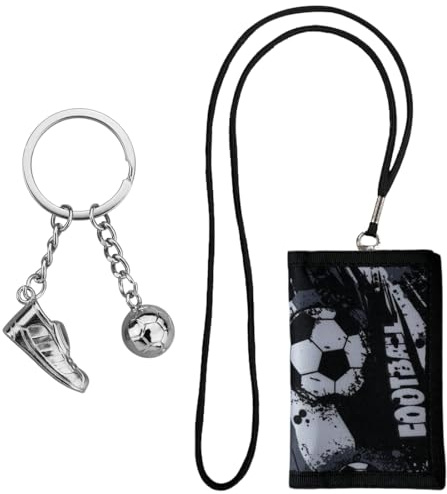 Monedero Para Niños, Cartera De Fútbol Para Niños, Cartera Plegable Para Niños Cartera Con Dibujos Animados Con Correa Y Cremallera Monedero De Viaje (Ferroso)