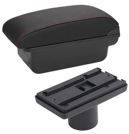 Tirador Puerta Para Seat Ibiza 6j Para Ibiza 6L Reposabrazos Caja Central Almacenamiento Contenido Portavasos USB Consola Central(C1 Black Red No Usb)