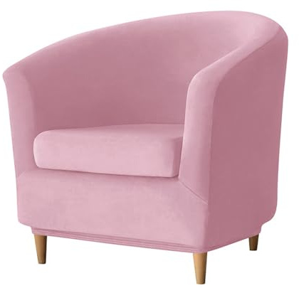 ABZDUNG Chesterfield 1-Sitzer Samt-Sessel-Schonbezüge 2-teilig Stretch Tullsta Club Cocktail-Sessel-Bezug Dunkelgrau(Rosa)