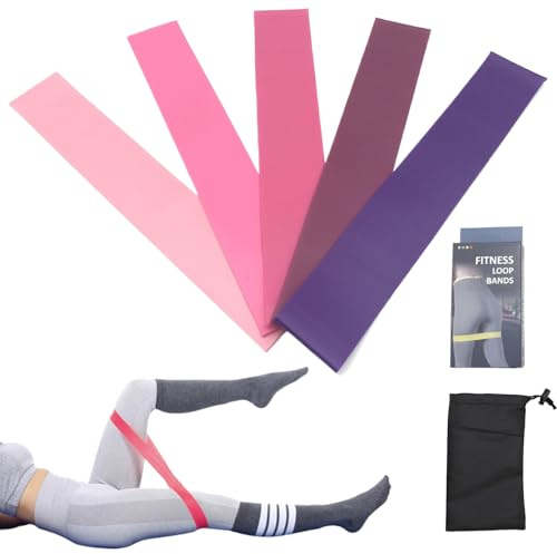 Bandas de resistencia | Bandas elásticas para fitness, 5 niveles de resistencia, correas elásticas portátiles para piernas, brazos, espalda, muslos, entrenamiento, ejercicio, pilates